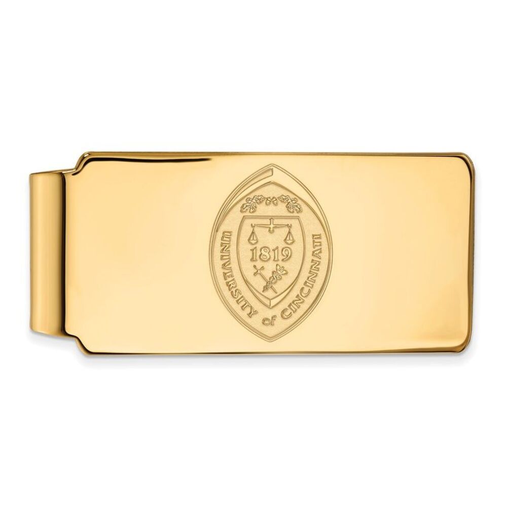 14k Gold Plated Silver U of Cincinnati Crest Money Clip